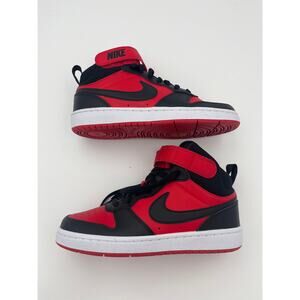 NIB Nike Court Borough Mid 2 Shoes Sneaker, University Red/Black-White, Size 4Y